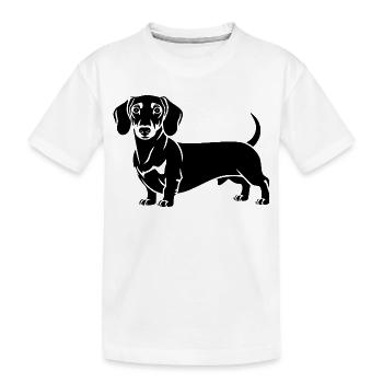 Dackel - Kinder Premium Bio T-Shirt - Weiß - Vorne