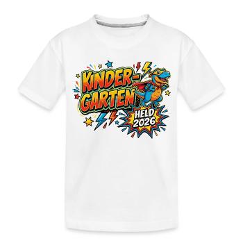 Héros de la maternelle 2026 Dino Boy - T-shirt bio Premium Enfant - blanc - Devant