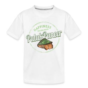 Palak Paneer Vintage Spinat Gericht Retro Design - Kinder Premium Bio T-Shirt - Weiß - Vorne