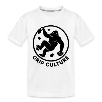 Grip Culture Gorilla : logo minimaliste de Boulder - T-shirt bio Premium Enfant - blanc - Devant