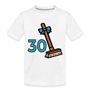 Besen 30. Geburtstag - Kinder Premium Bio T-Shirt - Weiß - Vorne