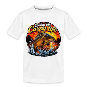 Das Karpfen-Leben leben Karpfenfischen - Kinder Premium Bio T-Shirt - Weiß - Vorne