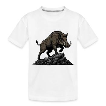 Wildschweinjagdwald - Kinder Premium Bio T-Shirt - Weiß - Vorne