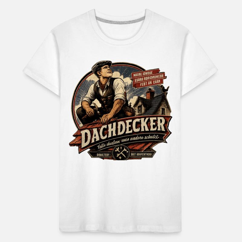 Dachdecker Vintage Werbeposter Kinder Premium Bio T-Shirt