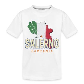 Salerno in Italien mit Kampanien Landkarte Design - Kinder Premium Bio T-Shirt - Weiß - Vorne