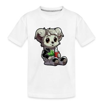 Kleiner Koala im Hoodie mit Becher - Kinder Premium Bio T-Shirt - Weiß - Vorne