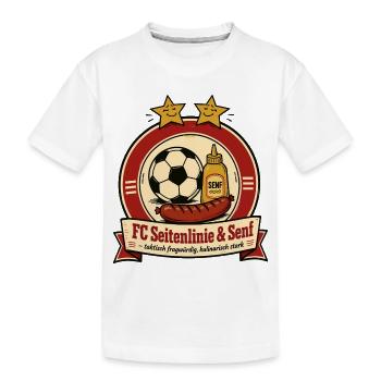 FC Seitenlinie & Senf - Kinder Premium Bio T-Shirt - Weiß - Vorne