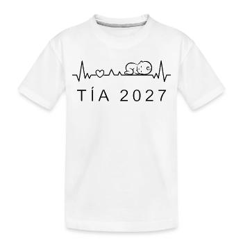 Ser Tía 2027 Ritmo Cardiaco Anuncio Embarazo - T-shirt bio Premium Enfant - blanc - Devant