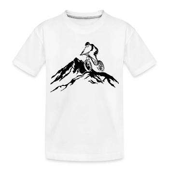 Mountain bike - Kids' Premium Organic T-Shirt - white - Front