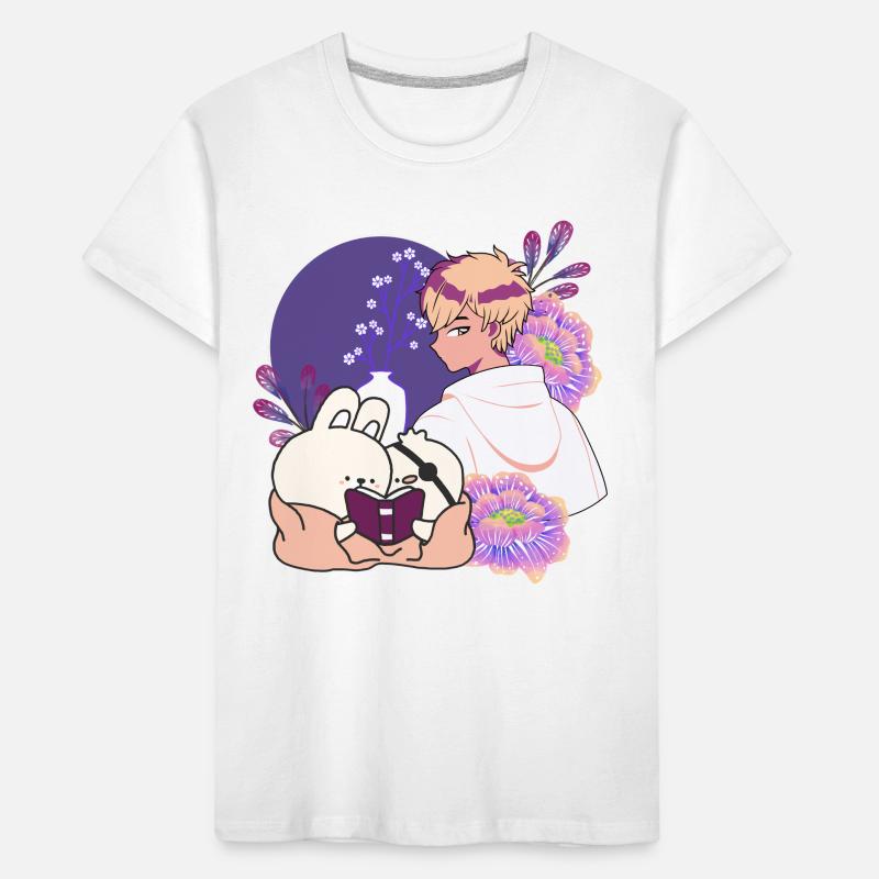 Anime Boy et Animaux avec un dessin cache-œil T-shirt bio Premium Enfant