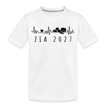 Futura Zia 2027 Battito Cardiaco in Gravidanza - Kinder Premium Bio T-Shirt - Weiß - Vorne