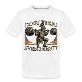 Hehst du überhaupt mittelalterlichen Ritter lustig hoch - Kinder Premium Bio T-Shirt - Weiß - Vorne