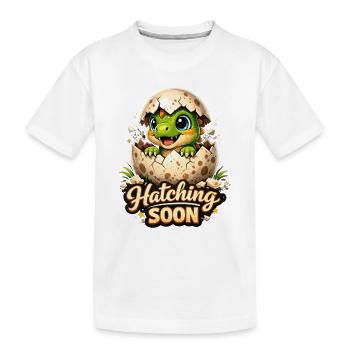 Bébé dinosaure mignon - Dino qui va bientôt éclore - T-shirt bio Premium Enfant - blanc - Devant