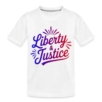 Liberty & Justice Print - Kids' Premium Organic T-Shirt - white - Front