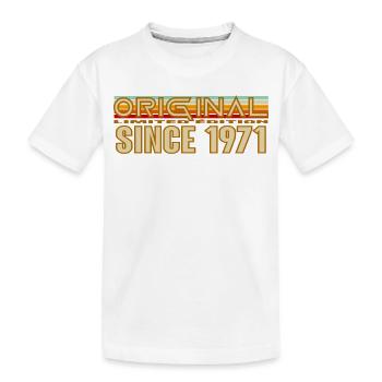 Original Since 1971 Retro Logo - Kids' Premium Organic T-Shirt - white - Front