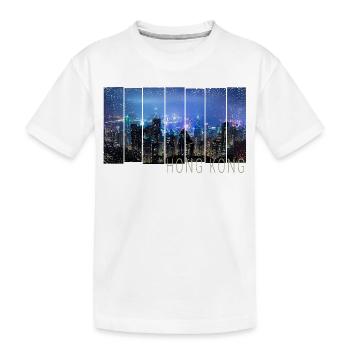 Hongkong Island mit Skyline Panorama Souvenir - Kinder Premium Bio T-Shirt - Weiß - Vorne