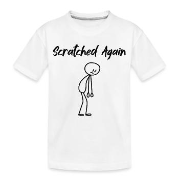 Scratched Again Humour Drôle | Design Minimaliste - T-shirt bio Premium Enfant - blanc - Devant