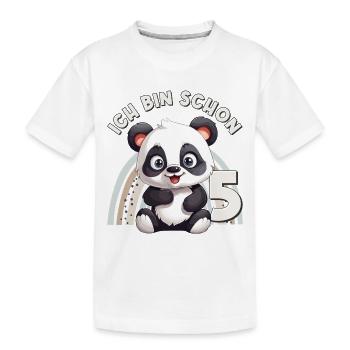 5. Geburtstag Panda Bär Regenbogen Süß Niedlich - Kinder Premium Bio T-Shirt - Weiß - Vorne