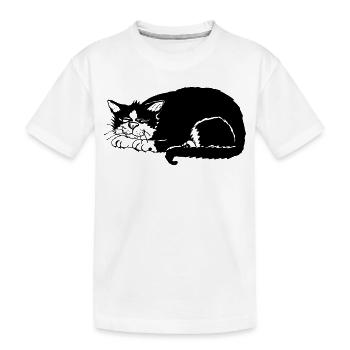 Cat Chill Hangover Relax - Kids' Premium Organic T-Shirt - white - Front