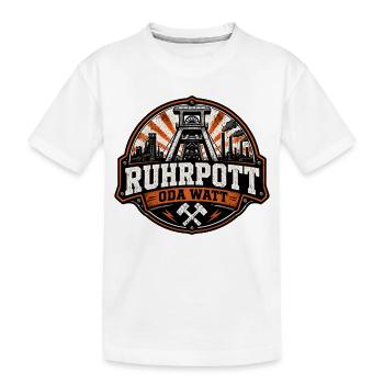 Ruhrpott Oda Watt – Industrie & Bergbau Ruhrgebiet - Kinder Premium Bio T-Shirt - Weiß - Vorne