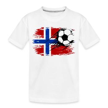 Norwegen Flagge Fußball used - Kinder Premium Bio T-Shirt - Weiß - Vorne
