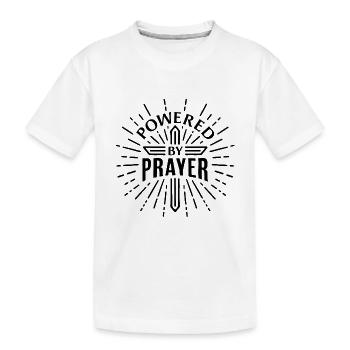 Propulsé par la croix chrétienne de prière - T-shirt bio Premium Enfant - blanc - Devant