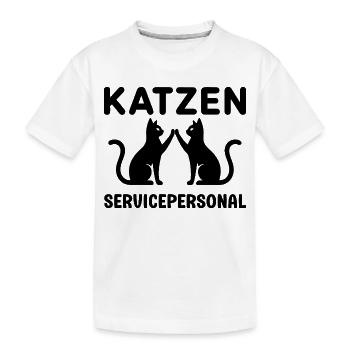 Katzen Servicepersonal lustige Katzenbesitzer  - Kinder Premium Bio T-Shirt - Weiß - Vorne