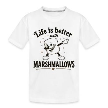 Das Leben ist besser mit Marshmallows - Kinder Premium Bio T-Shirt - Weiß - Vorne