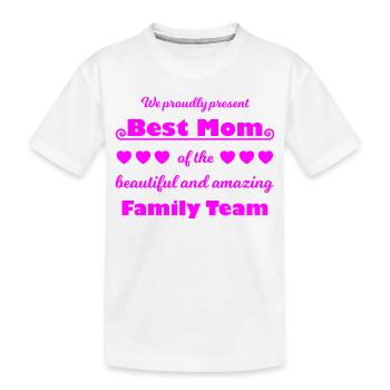 Meilleure équipe de maman – Family Joy Pink - T-shirt bio Premium Enfant - blanc - Devant