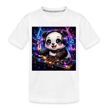 DJ Panda – Mode Beat activé 🎧🐼 - T-shirt bio Premium Enfant - blanc - Devant
