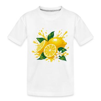 Zitronenfarben - Kinder Premium Bio T-Shirt - Weiß - Vorne