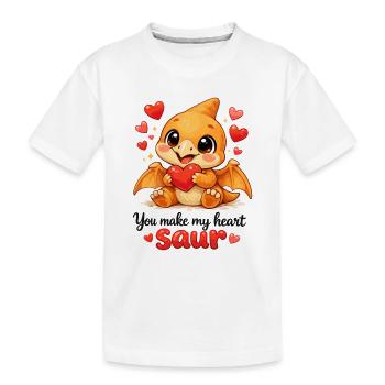 Bébé Bébé Ptérodactyle – Diction du Saur en Forme de Cœur - T-shirt bio Premium Enfant - blanc - Devant
