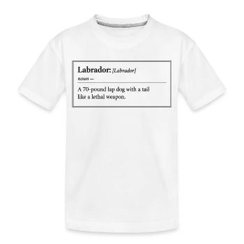 Labrador Definition Funny Encyclopedia Design - Kids' Premium Organic T-Shirt - white - Front