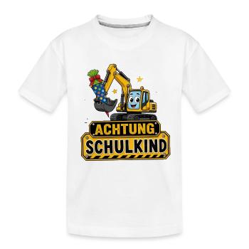 Achtung Schulkind - Kinder Premium Bio T-Shirt - Weiß - Vorne
