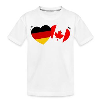 Herzflaggen Deutsch-Canada - Kinder Premium Bio T-Shirt - Weiß - Vorne