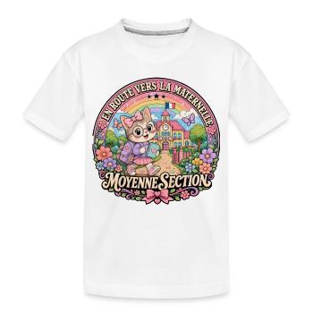 Chaton Maternelle Moyenne Section Fille - T-shirt bio Premium Enfant - blanc - Devant