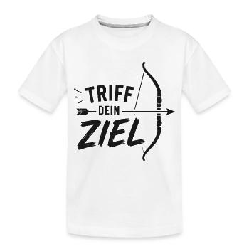 Triff Dein Ziel Bogenmotiv - Kinder Premium Bio T-Shirt - Weiß - Vorne