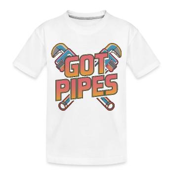 Maître plombier a trouvé un plombier compagnon de plomberie - T-shirt bio Premium Enfant - blanc - Devant