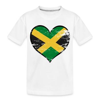 Jamaika_Herzflagge_used - T-shirt bio Premium Enfant - blanc - Devant