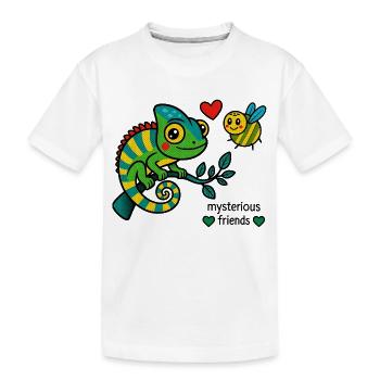 Caméléon et abeille – amis mystérieux - T-shirt bio Premium Enfant - blanc - Devant