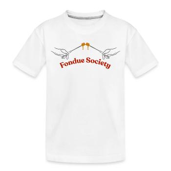 Fondue Society - Kids' Premium Organic T-Shirt - white - Front