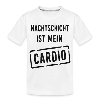 Nachtschicht Cardio Spruch - Kinder Premium Bio T-Shirt - Weiß - Vorne