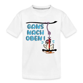 Skilift - Gans Oben - Kinder Premium Bio T-Shirt - Weiß - Vorne