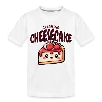 Sweet Kawaii Cheesecake Strawberry - Kids' Premium Organic T-Shirt - white - Front