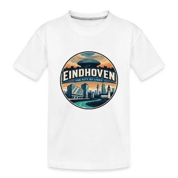 Retro Eindhoven Evoluon Reiseabzeichen - Kinder Premium Bio T-Shirt - Weiß - Vorne