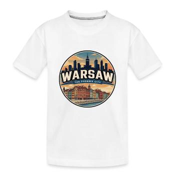 Retro Warsaw Old Town Market Badge - Kids' Premium Organic T-Shirt - white - Front