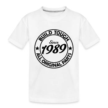 Zwei Sterne 1989 Silhouette - Kinder Premium Bio T-Shirt - Weiß - Vorne