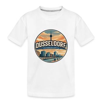 Insigne rétro de la promenade rhin de Düsseldorf - T-shirt bio Premium Enfant - blanc - Devant