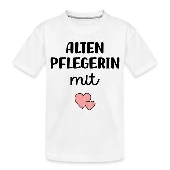 Altenpflegerin mit Herz - Kinder Premium Bio T-Shirt - Weiß - Vorne