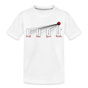 Budo « Le souffle unit... » Arts martiaux du Soleil au Japon - T-shirt bio Premium Enfant - blanc - Devant